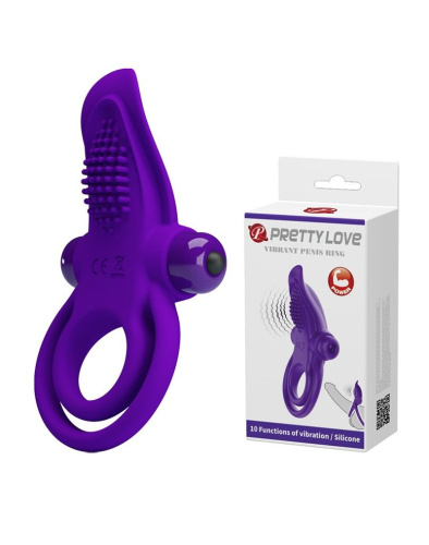 LyBaile Pretty Love Vibro Penis Ring - Эрекционное кольцо с вибрацией, 11.3х5.6 см (фиолетовый)